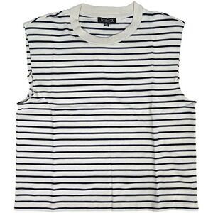J. Crew Structured muscle T-shirt in stripe‎ mariner cotton M NWT